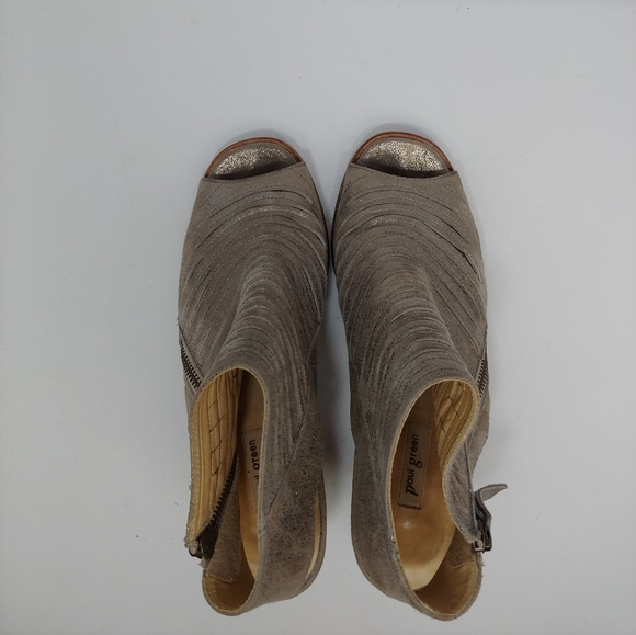 Paul Green Cayanne Peep Toe Sandal Asymmetrical Zip Leather Smoke UK 6 US 8.5 - Picture 7 of 11